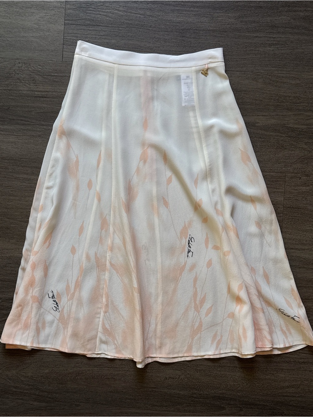 Elisabetta Franchi Midi Skirt in Soft Peach Print